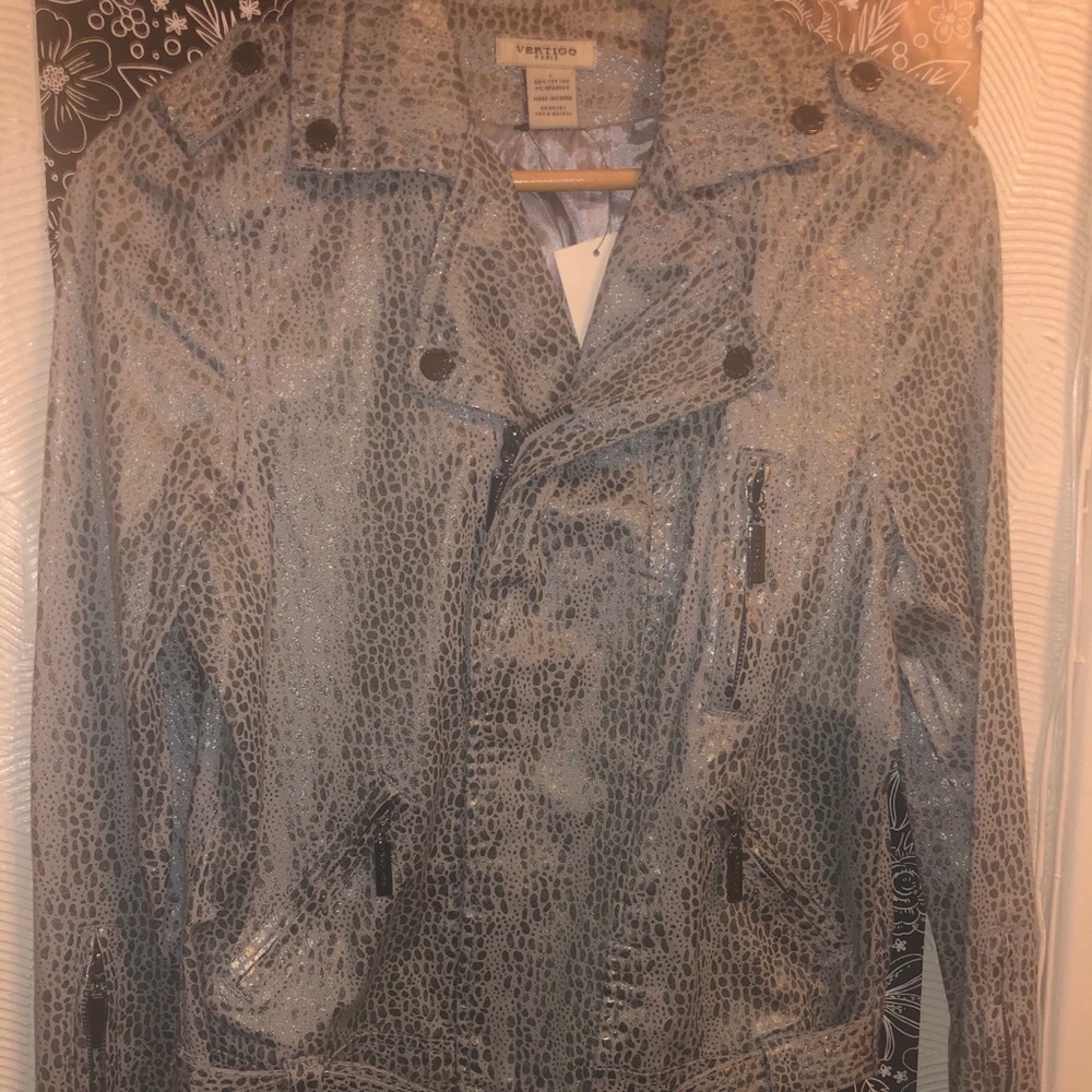 Vertigo Paris Silver Moto Women Jackets